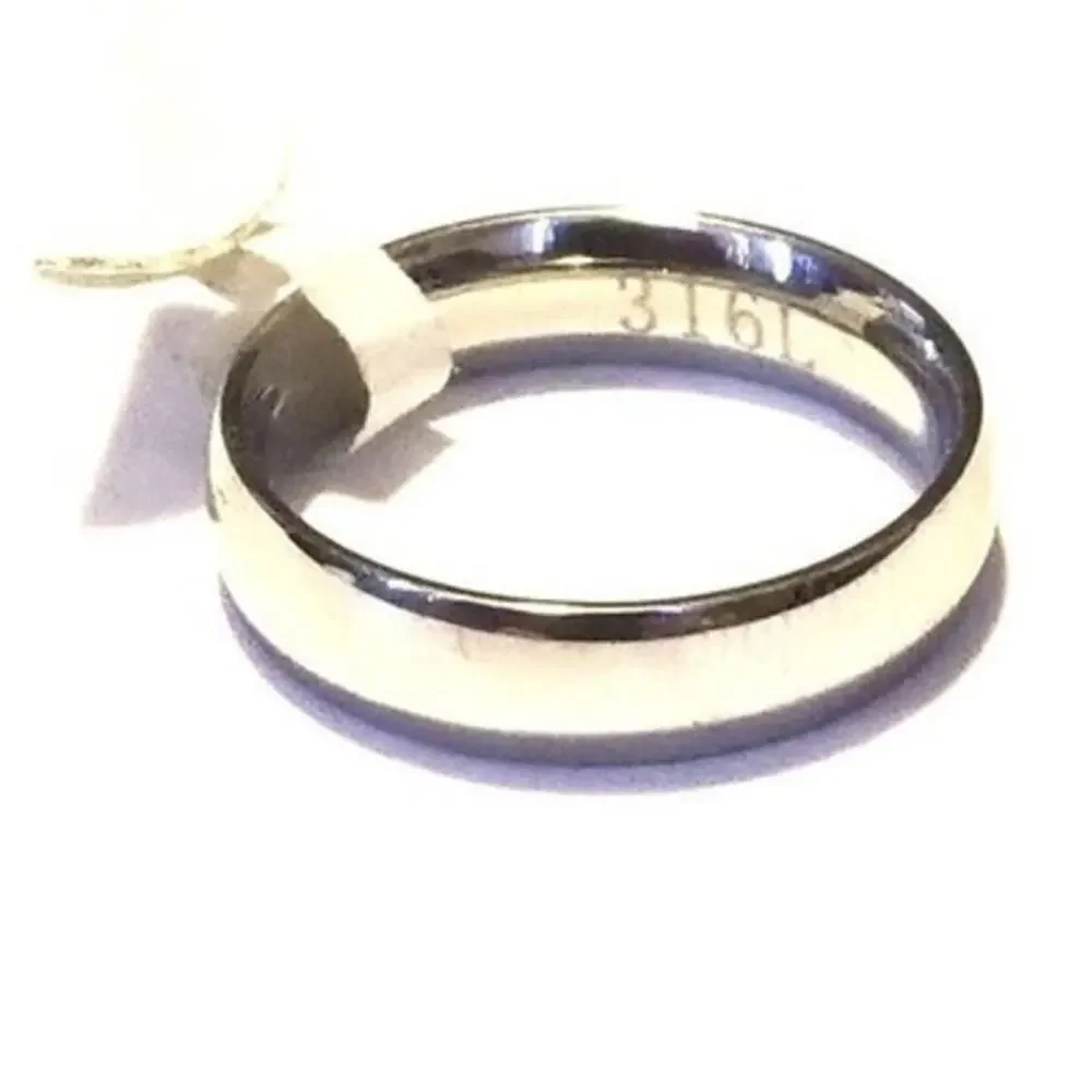 New men's women's 316L stainless‎ steel silver wedding band ring size 8